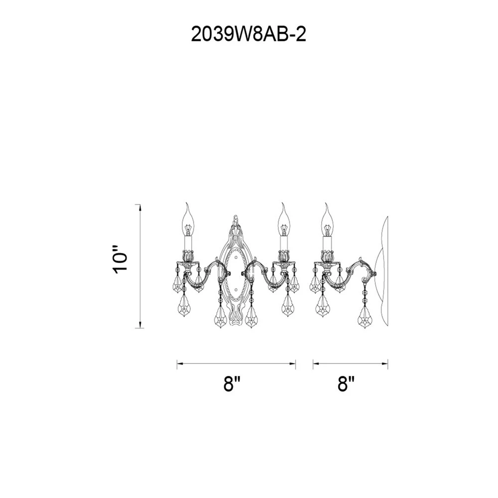 New ✨ Gracewood Hollow Butake 2-light Wall Sconce With Goldtone Finish ❤️ 4 New ✨ Gracewood Hollow Butake 2-light Wall Sconce With Goldtone Finish ❤️ - Image 2