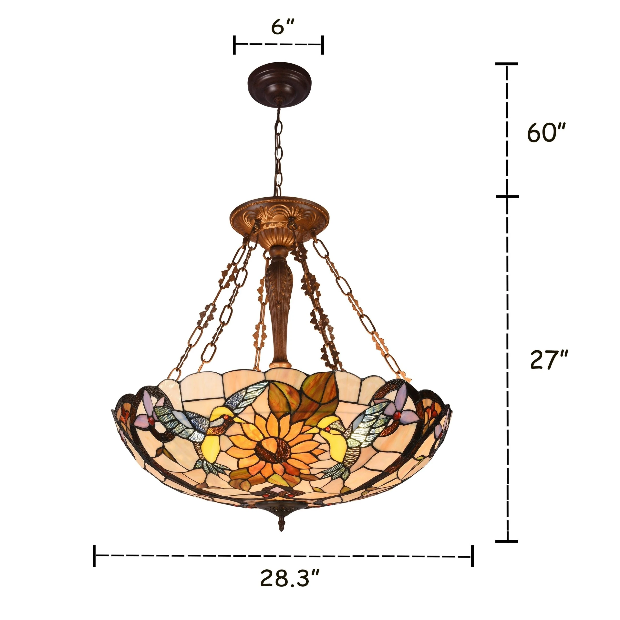 Budget ???? Gracewood Hollow Bongo 4-light Antique Dark Bronze Inverted Pendant With Multicolored Stained Glass Animal Shade ???? 7 Budget ???? Gracewood Hollow Bongo 4-light Antique Dark Bronze Inverted Pendant With Multicolored Stained Glass Animal Shade ???? - Image 5