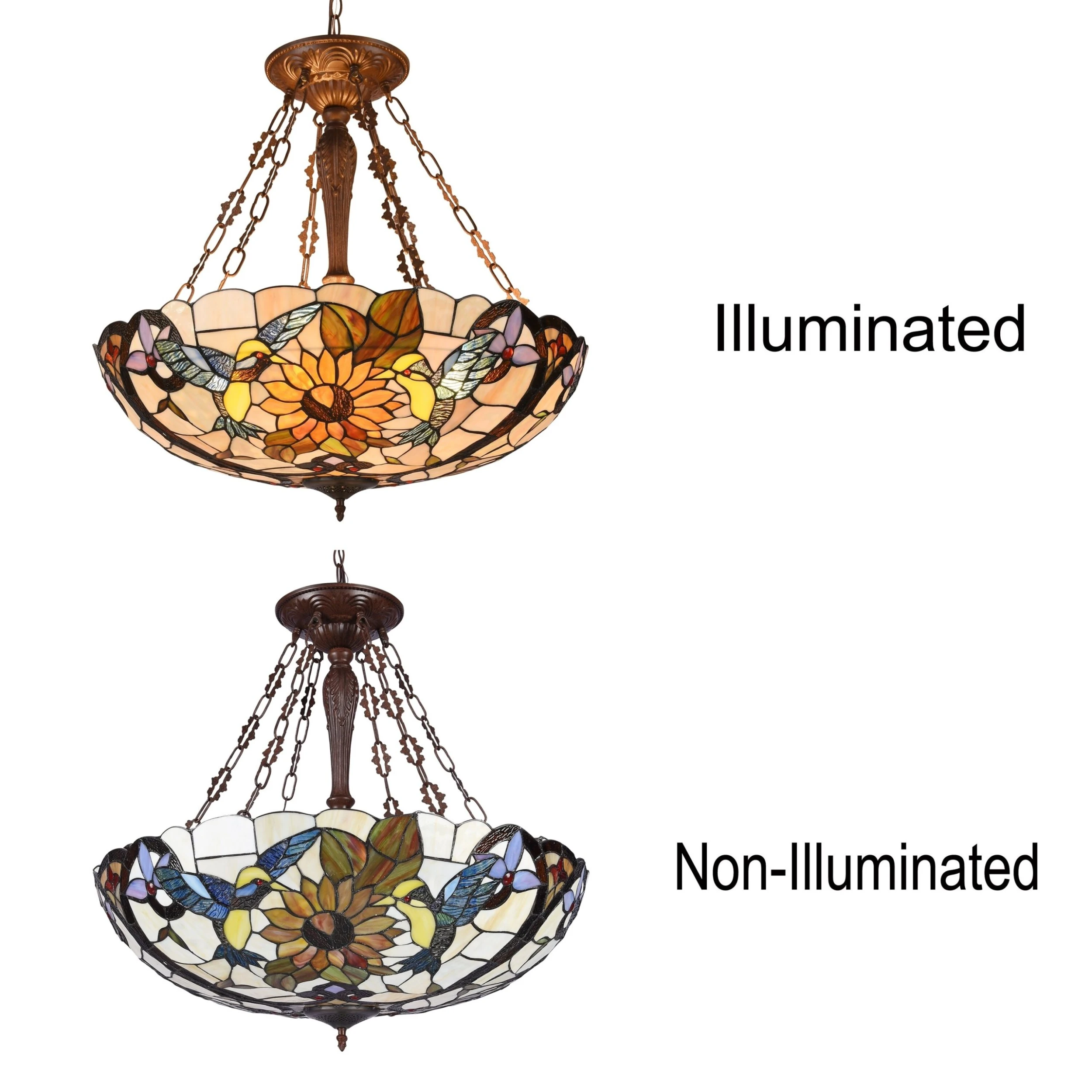Budget ???? Gracewood Hollow Bongo 4-light Antique Dark Bronze Inverted Pendant With Multicolored Stained Glass Animal Shade ???? 5 Budget ???? Gracewood Hollow Bongo 4-light Antique Dark Bronze Inverted Pendant With Multicolored Stained Glass Animal Shade ???? - Image 3