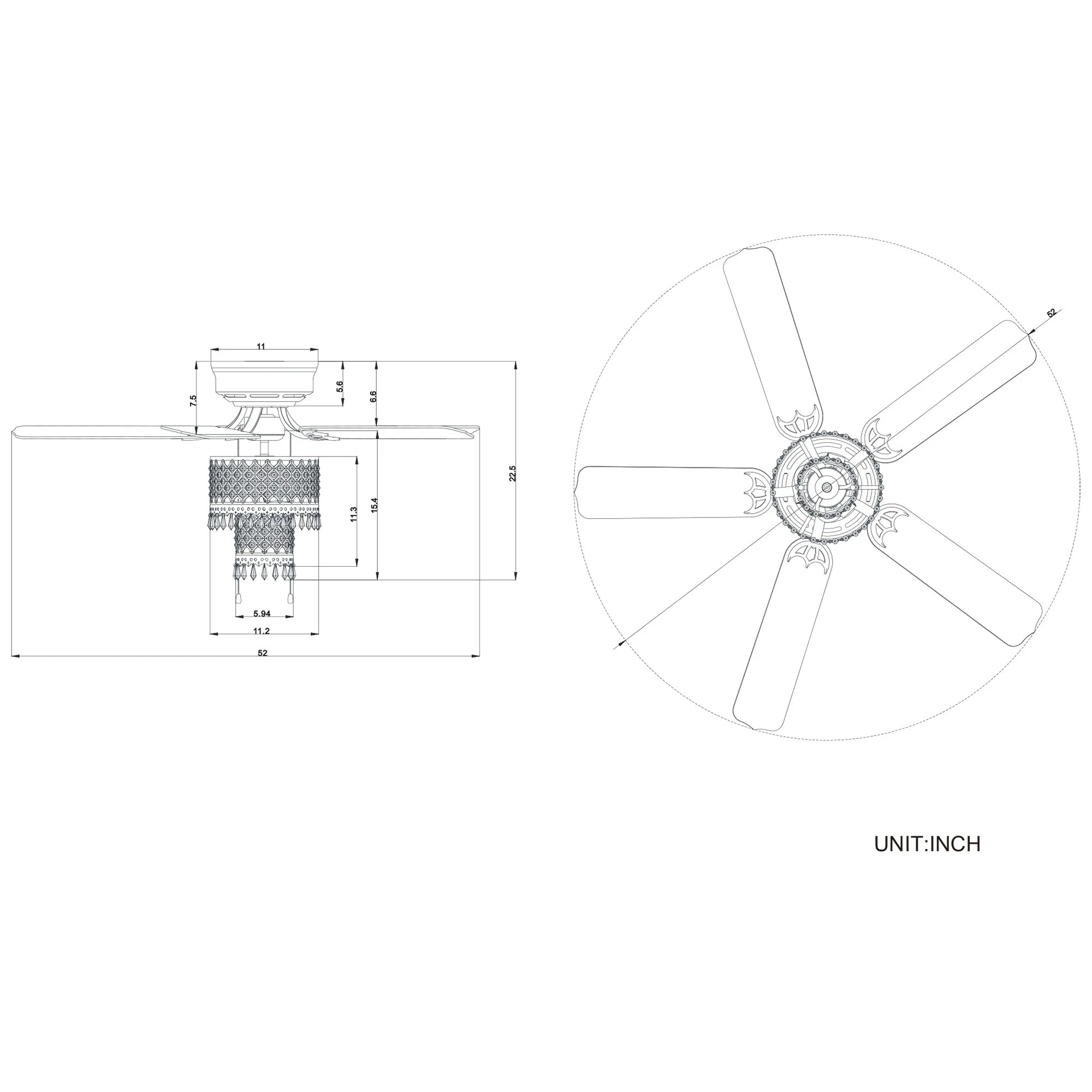 Cheap ???? Gracewood Hollow Huo 52-inch Rustic Bronze Lighted Flush Mount Ceiling Fan With Crystal Drum Shade ???? 5 Cheap ???? Gracewood Hollow Huo 52-inch Rustic Bronze Lighted Flush Mount Ceiling Fan With Crystal Drum Shade ???? - Image 3