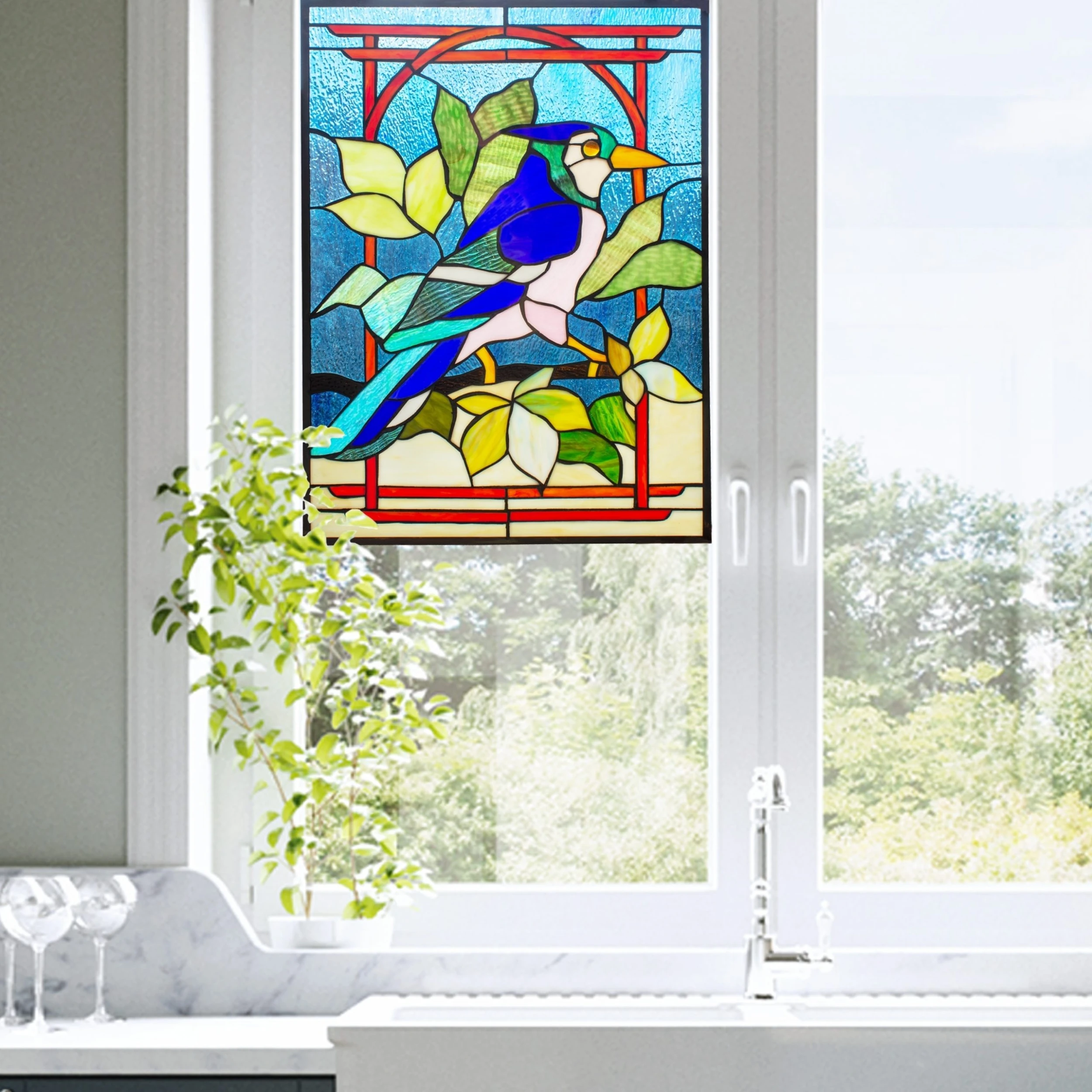 Cheap ???? Gracewood Hollow Kayembe Tropical Bird Stained Glass Window Panel Suncatcher ⭐ 5 Cheap ???? Gracewood Hollow Kayembe Tropical Bird Stained Glass Window Panel Suncatcher ⭐ - Image 3