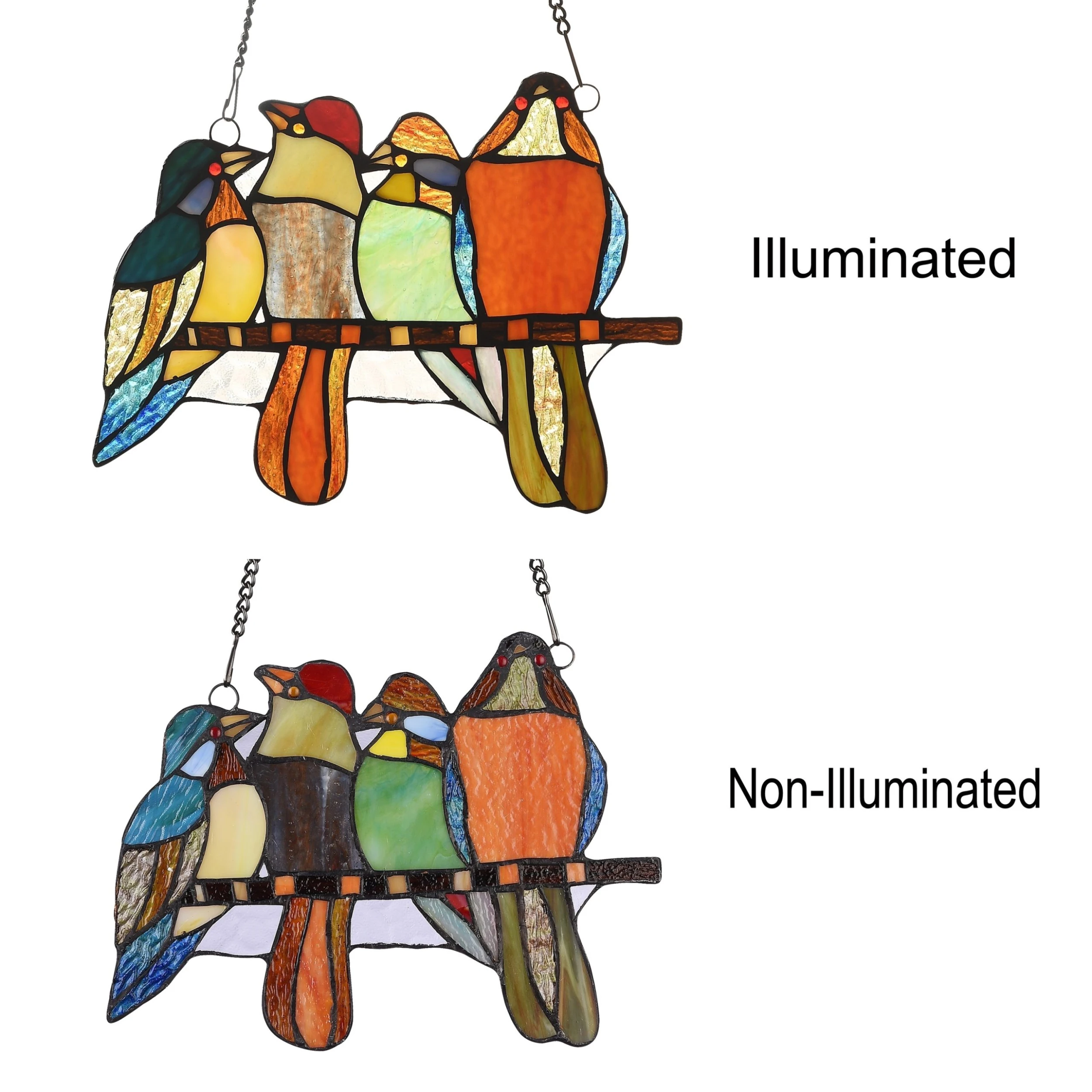 Brand new ???? Gracewood Hollow Deffalah 66-piece Stained Glass Birds Window Suncatcher ✔️ 5 Brand new ???? Gracewood Hollow Deffalah 66-piece Stained Glass Birds Window Suncatcher ✔️ - Image 3