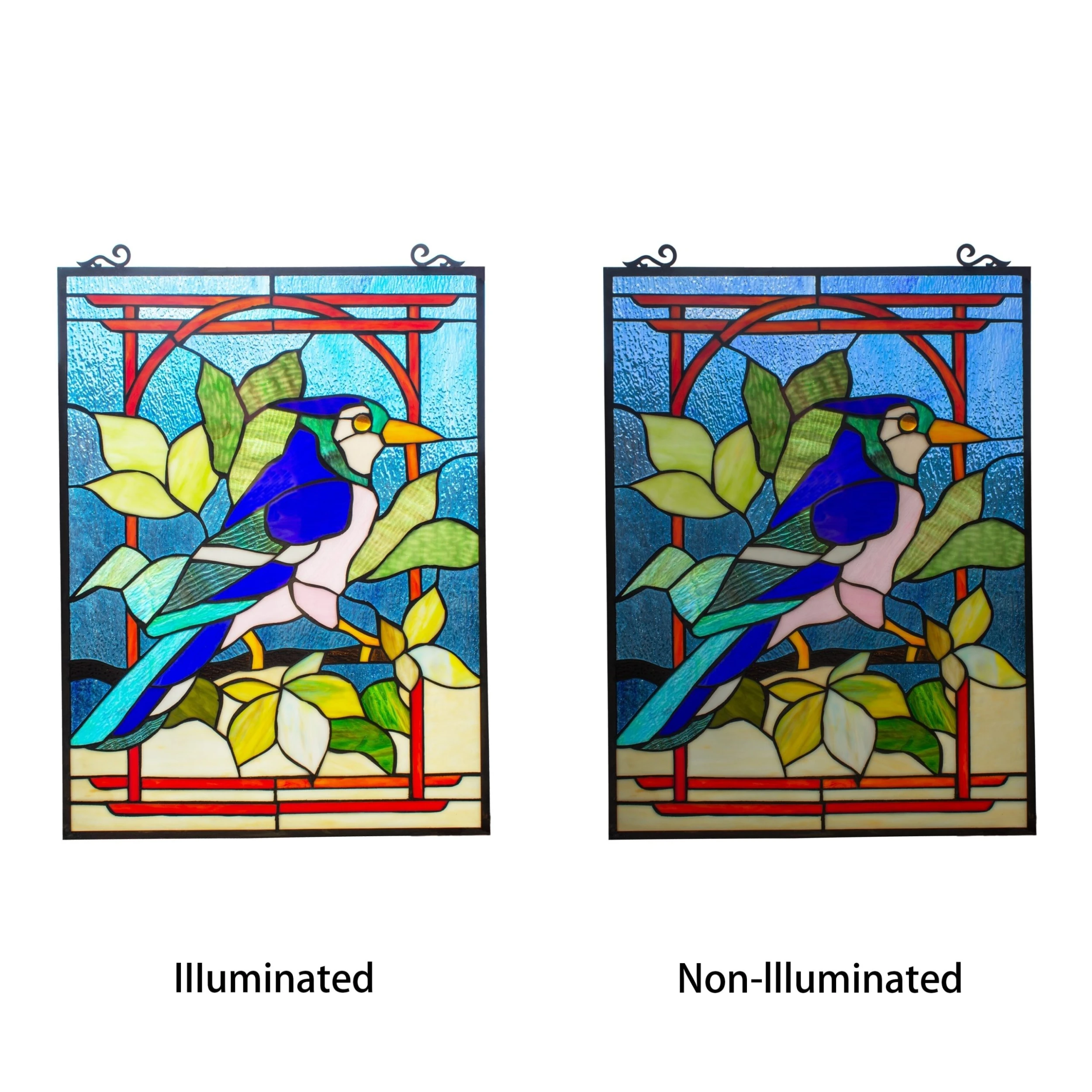 Cheap ???? Gracewood Hollow Kayembe Tropical Bird Stained Glass Window Panel Suncatcher ⭐ 4 Cheap ???? Gracewood Hollow Kayembe Tropical Bird Stained Glass Window Panel Suncatcher ⭐ - Image 2
