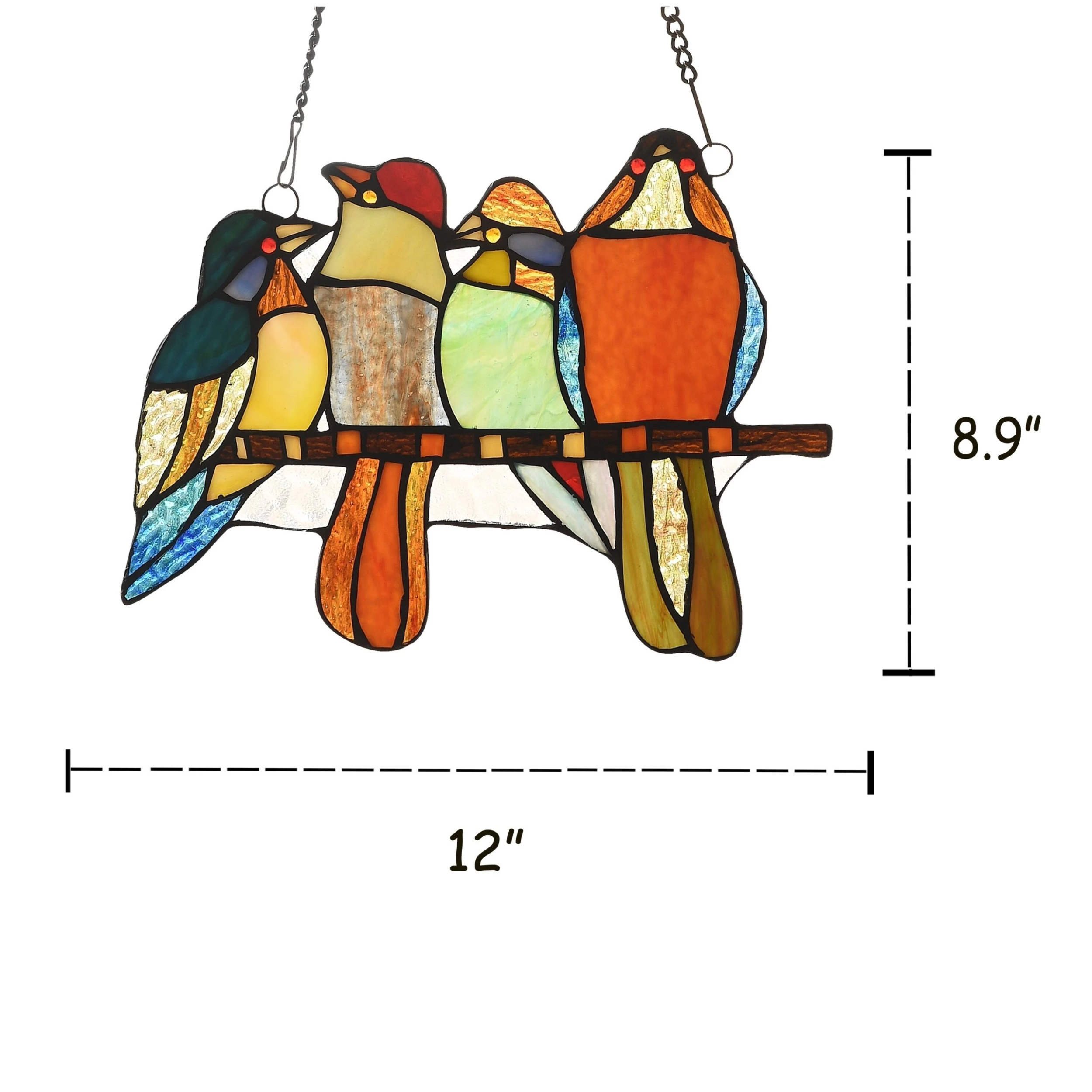 Brand new ???? Gracewood Hollow Deffalah 66-piece Stained Glass Birds Window Suncatcher ✔️ 6 Brand new ???? Gracewood Hollow Deffalah 66-piece Stained Glass Birds Window Suncatcher ✔️ - Image 4