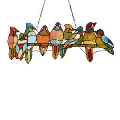 Best deal ???? Gracewood Hollow Deffalah 141-piece Stained Glass Birds Window Suncatcher ❤️