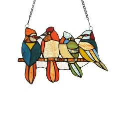 Buy ???? Gracewood Hollow Deffalah 67-piece Stained Glass Birds Window Suncatcher ????