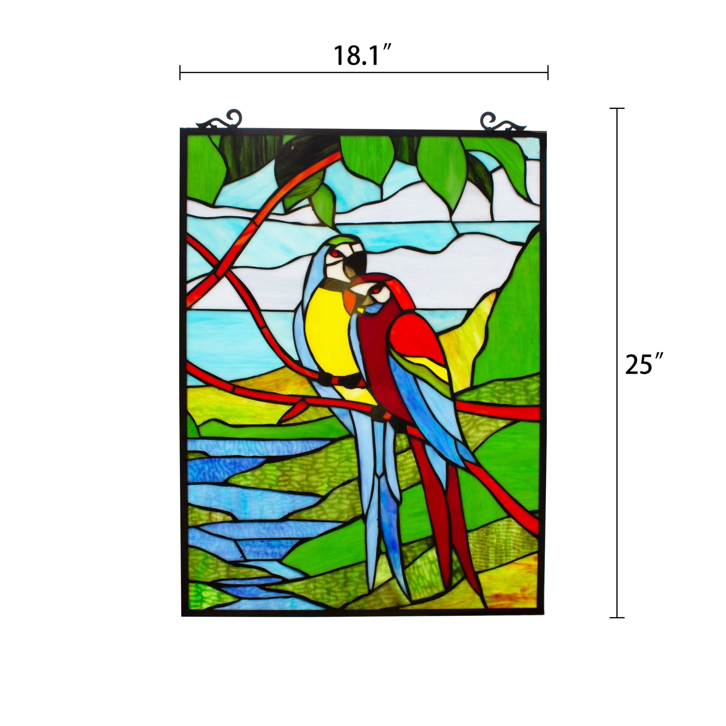Brand new ???? Gracewood Hollow Mpaang Tropical Birds Stained Glass Window Panel Suncatcher ???? 6 Brand new ???? Gracewood Hollow Mpaang Tropical Birds Stained Glass Window Panel Suncatcher ???? - Image 4
