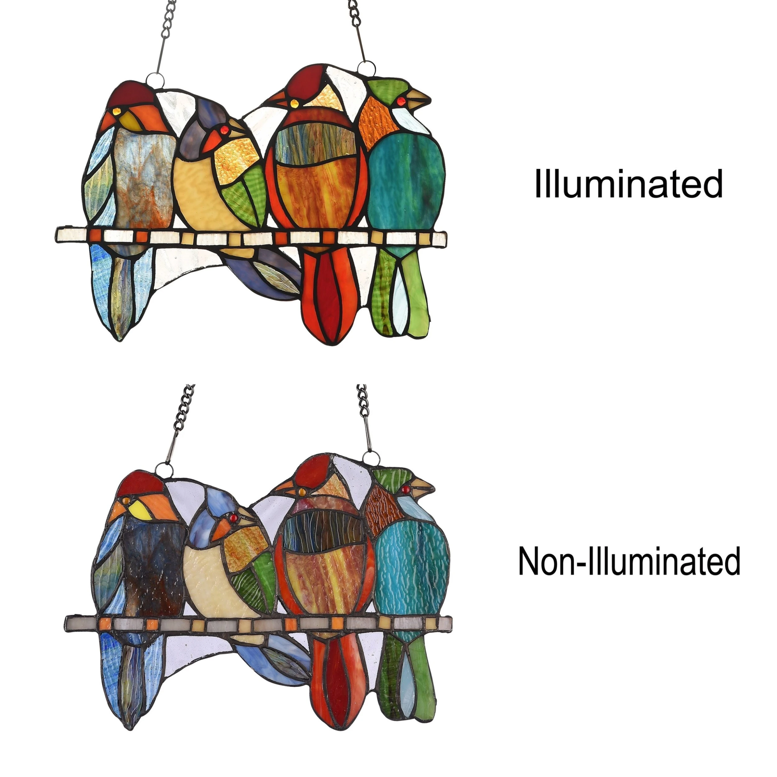 Promo ❤️ Gracewood Hollow Deffalah 73-piece Stained Glass Birds Window Suncatcher ✔️ 5 Promo ❤️ Gracewood Hollow Deffalah 73-piece Stained Glass Birds Window Suncatcher ✔️ - Image 3