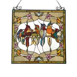 Hot Sale ???? Gracewood Hollow Deffalah Stained Glass Bird/Flower Window Panel Suncatcher ????