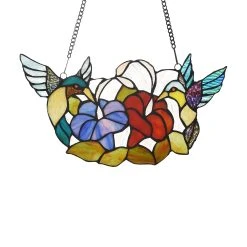 Coupon ???? Gracewood Hollow Deffalah 72-piece Stained Glass Birds/Flowers Window Suncatcher ????