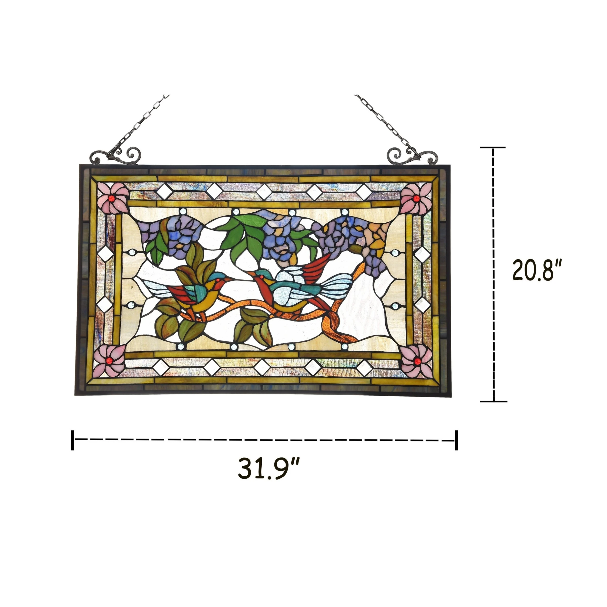 Buy ✨ Gracewood Hollow Lamko Floral Stained Glass Window Panel Suncatcher ???? 6 Buy ✨ Gracewood Hollow Lamko Floral Stained Glass Window Panel Suncatcher ???? - Image 4