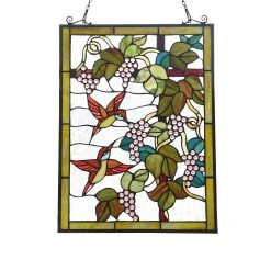 Coupon ❤️ Gracewood Hollow Koundja Floral Stained Glass Window Panel Suncatcher ????