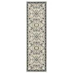 Buy ???? Gracewood Hollow Anetsi Textured Traditional Ivory And Navy Area Rug Ivory/navy ???? -Gracewood Hollow shop Brixton Hi Low Textured Traditional Ivory Navy Area Rug 2