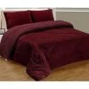 Cheapest ❤️ Gracewood Hollow Kirchner 3-piece Sherpa Quilted Blanket Set ???? -Gracewood Hollow shop Burgundy Warm Super Thick Soft Borrego Sherpa Quilted Blanket 3 Piece Set