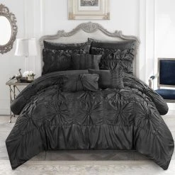 Hot Sale ✨ Gracewood Hollow Redshirt Black 10-piece Bed In A Bag Comforter Set ????