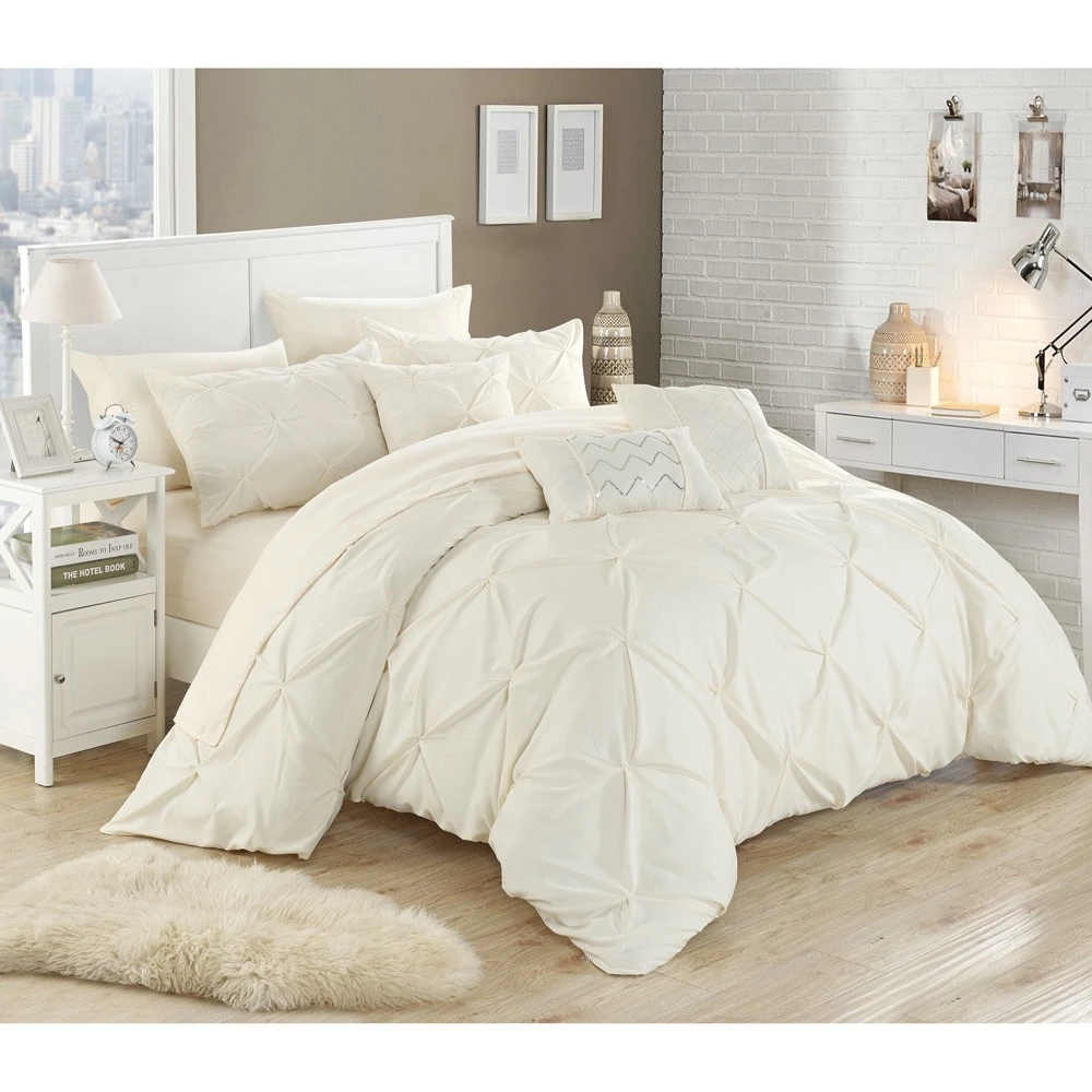 Wholesale ???? Gracewood Hollow Charlene Pleated 10-piece Bed In A Bag Set Beige / White ???? 4 Wholesale ???? Gracewood Hollow Charlene Pleated 10-piece Bed In A Bag Set Beige / White ???? - Image 2