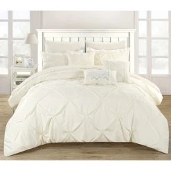 Wholesale ???? Gracewood Hollow Charlene Pleated 10-piece Bed In A Bag Set Beige / White ????
