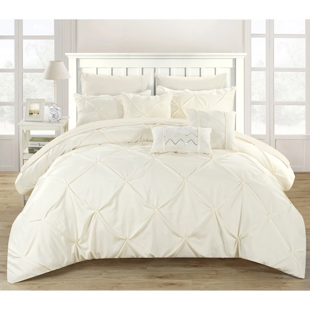 Wholesale ???? Gracewood Hollow Charlene Pleated 10-piece Bed In A Bag Set Beige / White ???? 3 Wholesale ???? Gracewood Hollow Charlene Pleated 10-piece Bed In A Bag Set Beige / White ????