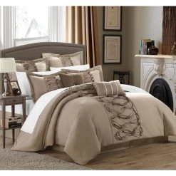 New ???? Gracewood Hollow Khadra Taupe 12-piece Bed-in-a-bag And Sheet Set ????