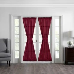 Buy ???? Gracewood Hollow Ford Faux Silk French Door Window Panel Red ???? 23 Buy ???? Gracewood Hollow Ford Faux Silk French Door Window Panel Red ???? -Gracewood Hollow shop Colette Faux Silk French Door Window Panel 2