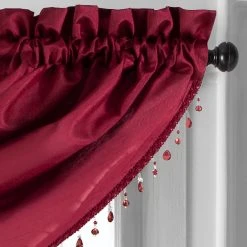 Best Pirce ???? Gracewood Hollow Galang Faux Silk Waterfall Beaded Window Valance - 42"x22" Chocolate ???? -Gracewood Hollow shop Colette Faux Silk Waterfall Beaded Window Valance bdfbc239 4f7a 408b 9bec 9ee0977a4b60