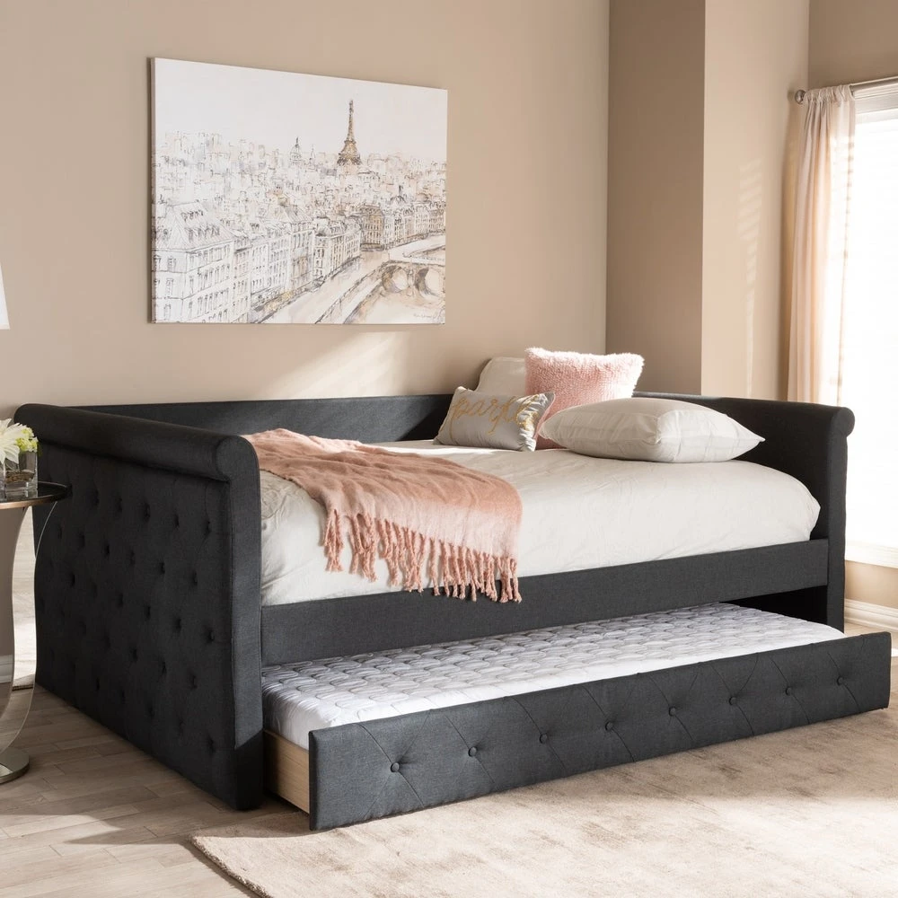 Brand new ???? Gracewood Hollow Erdrich Upholstered Daybed With Trundle Grey ???? 4 Brand new ???? Gracewood Hollow Erdrich Upholstered Daybed With Trundle Grey ???? - Image 2