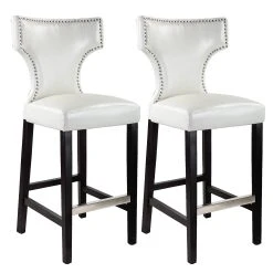Flash Sale ???? Gracewood Hollow Orbelyan Bar-height Barstool With Metal Studs (Set Of 2) White ✔️ -Gracewood Hollow shop CorLiving Kings Bar Height Barstool with Metal Studs Set of 2 e1c87642 d71c 4740 9355 17c44805cb88