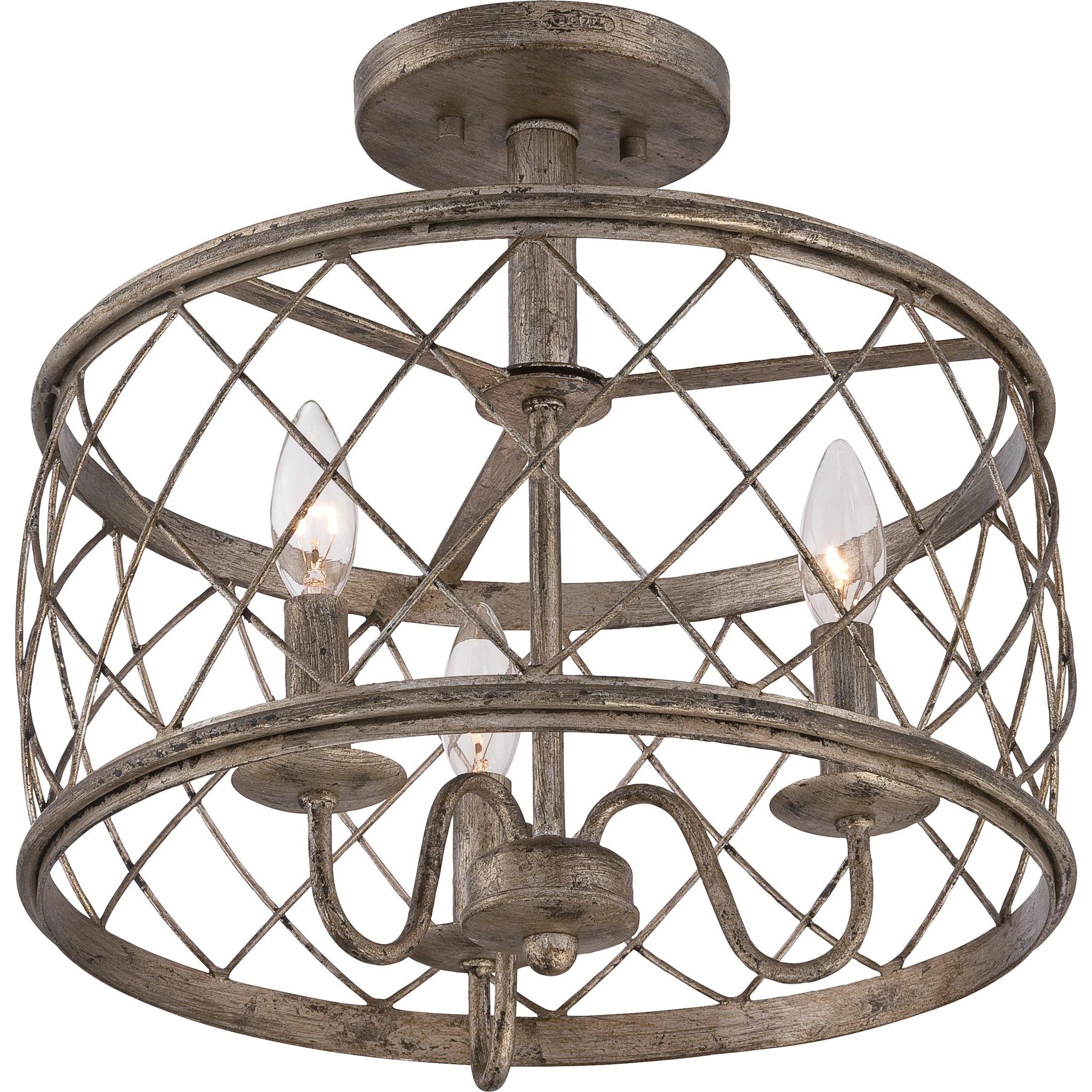 Cheap ???? Gracewood Hollow Anhaght Century Silver Leaf Metal Medium Semi-flush Mount Light Fixture ???? 7 Cheap ???? Gracewood Hollow Anhaght Century Silver Leaf Metal Medium Semi-flush Mount Light Fixture ???? - Image 5