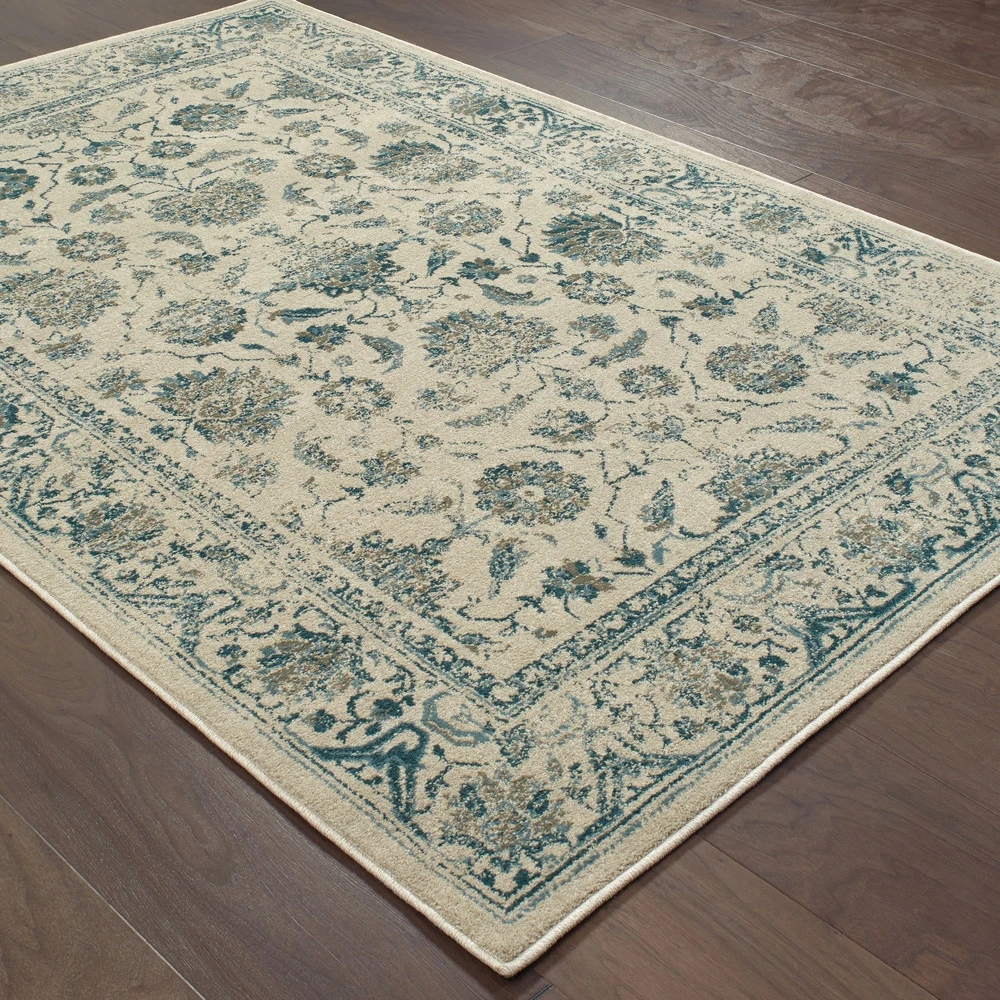 Brand new ???? Gracewood Hollow Strete Traditional Area Rug Cream/blue ???? 7 Brand new ???? Gracewood Hollow Strete Traditional Area Rug Cream/blue ???? - Image 5