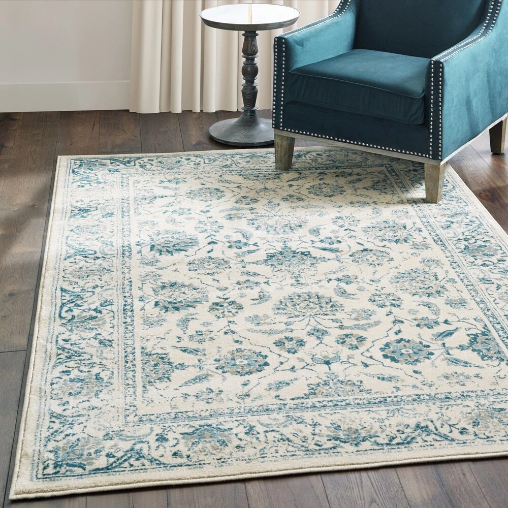Brand new ???? Gracewood Hollow Strete Traditional Area Rug Cream/blue ???? 4 Brand new ???? Gracewood Hollow Strete Traditional Area Rug Cream/blue ???? - Image 2