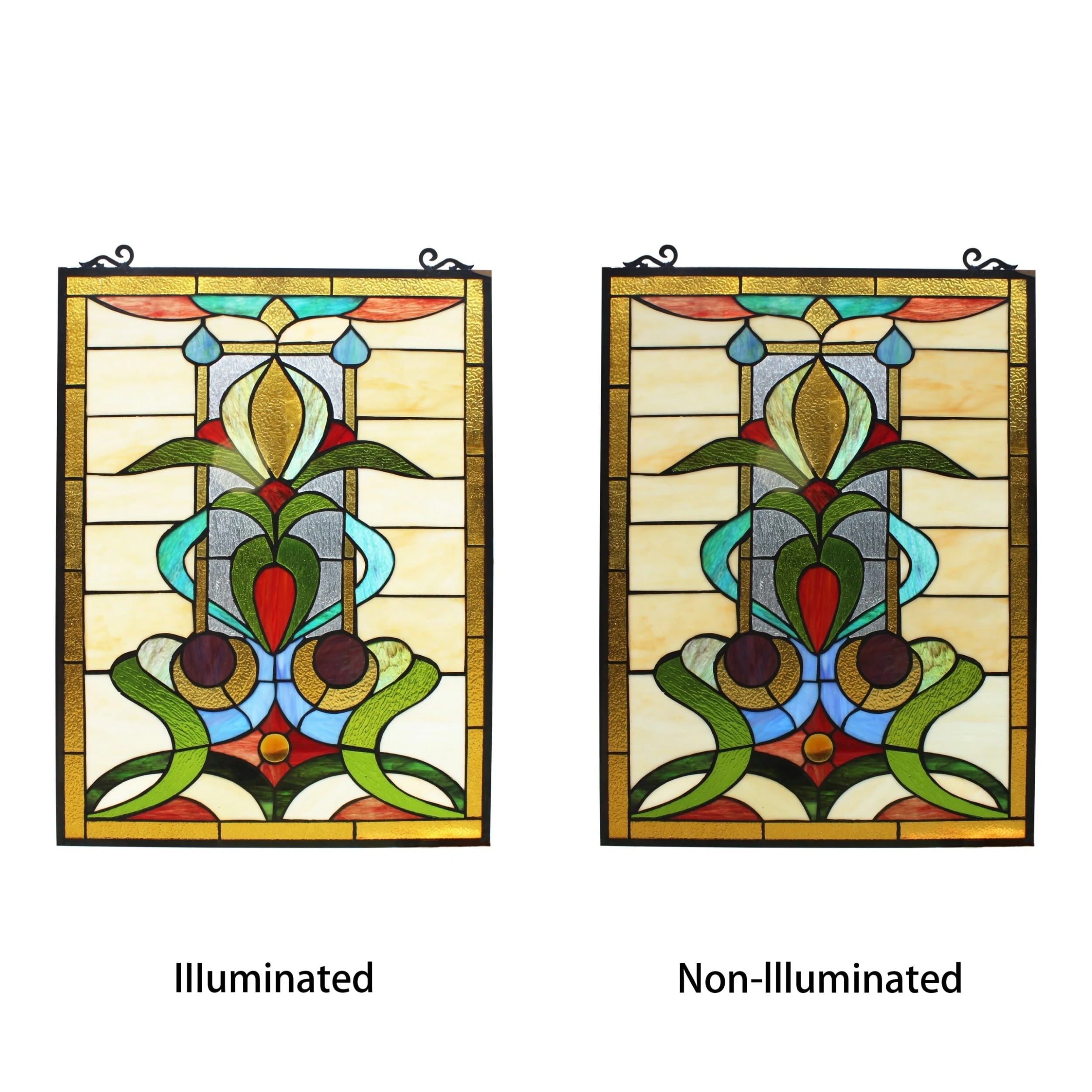 Flash Sale ???? Gracewood Hollow Nzuji Floral Stained Glass Window Panel Suncatcher ???? 4 Flash Sale ???? Gracewood Hollow Nzuji Floral Stained Glass Window Panel Suncatcher ???? - Image 2