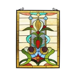 Flash Sale ???? Gracewood Hollow Nzuji Floral Stained Glass Window Panel Suncatcher ????