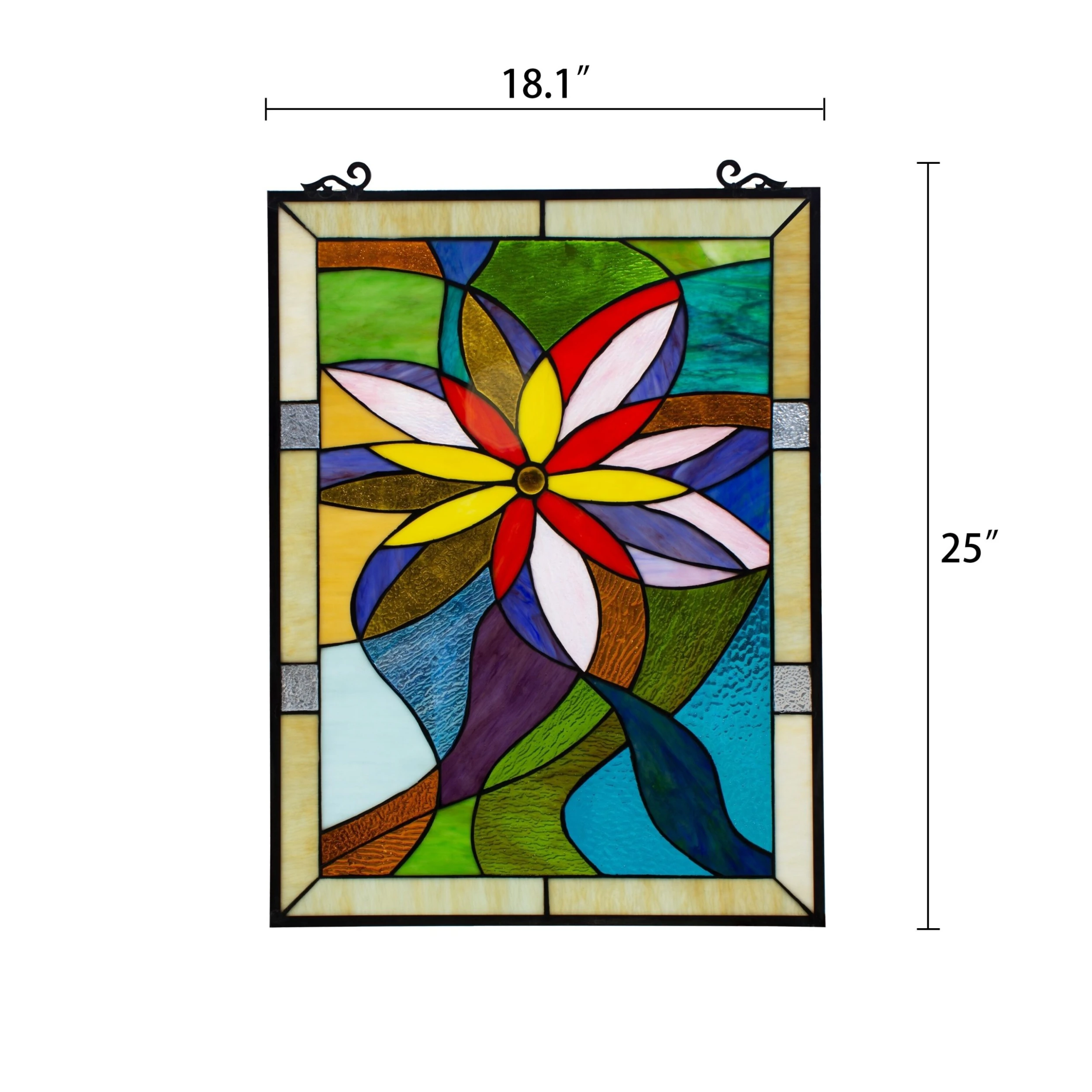 Brand new ⌛ Gracewood Hollow Mudimbe Floral Stained Glass Window Panel Suncatcher ???? 4 Brand new ⌛ Gracewood Hollow Mudimbe Floral Stained Glass Window Panel Suncatcher ???? - Image 2