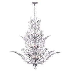 New ???? Gracewood Hollow Abega 18-light Chrome/ Crystal Chandelier ⌛