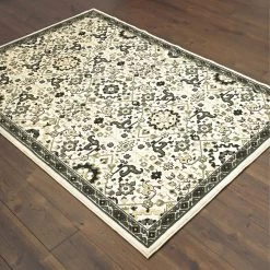 Buy ???? Gracewood Hollow Anetsi Textured Traditional Ivory And Navy Area Rug Ivory/navy ???? -Gracewood Hollow shop Gracewood Hollow Anetsi Textured Traditional Ivory and Navy Area Rug 1