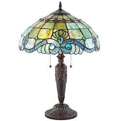 Flash Sale ⭐ Gracewood Hollow Asdreni 20-inch Stained Glass Tiffany Lamp - 14"L X 14"W X 20.25"H ???? -Gracewood Hollow shop Gracewood Hollow Asdreni 20 inch Stained Glass Tiffany Lamp 3
