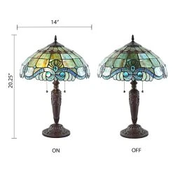 Flash Sale ⭐ Gracewood Hollow Asdreni 20-inch Stained Glass Tiffany Lamp - 14"L X 14"W X 20.25"H ???? -Gracewood Hollow shop Gracewood Hollow Asdreni 20 inch Stained Glass Tiffany Lamp 4