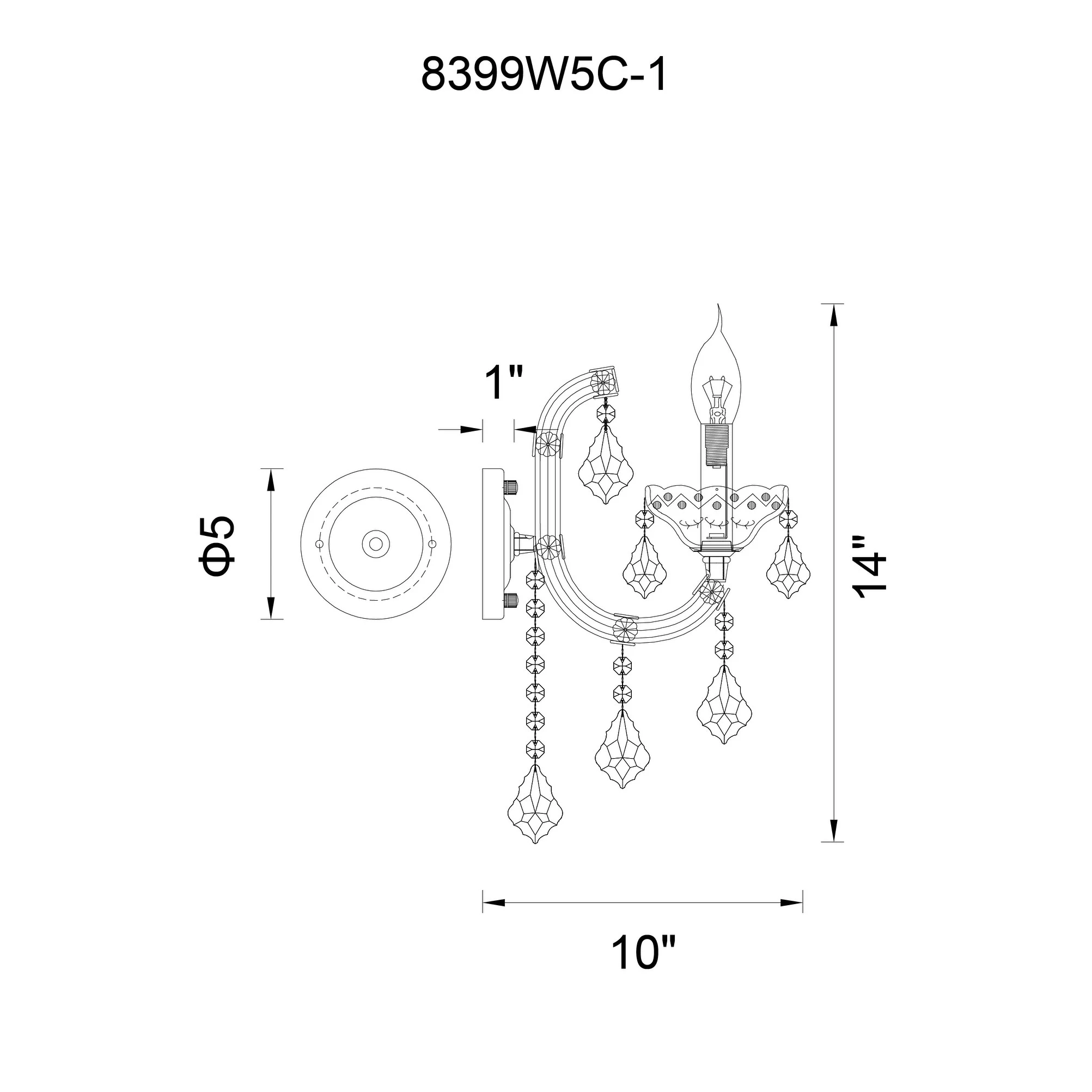 Promo ???? Gracewood Hollow Bazie 1-light Wall Sconce With Chrome Finish ???? 4 Promo ???? Gracewood Hollow Bazie 1-light Wall Sconce With Chrome Finish ???? - Image 2