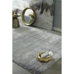 Hot Sale ⌛ Gracewood Hollow Belvore Ombre Silver Handmade Rug ????