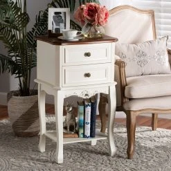 Top 10 ???? Gracewood Hollow Benjam Classic French 2-drawer Nightstand With Lower Shelf ???? -Gracewood Hollow shop Gracewood Hollow Benjam Classic French 2 drawer Nightstand with Lower Shelf 6