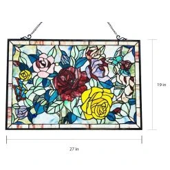 New ???? Gracewood Hollow Bolina Glass Window Panel/Suncatcher With Floral Embellishments ???? -Gracewood Hollow shop Gracewood Hollow Bulosan Glass Window Panel Suncatcher with Geometric Accents 54151cc1 68d3 4fa5 b6e2 cc37422332d3