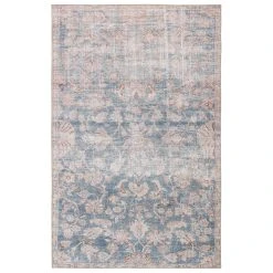 Outlet ???? Gracewood Hollow Carty Indoor/Outdoor Oriental Blue And Light Pink Area Rug ???? -Gracewood Hollow shop Gracewood Hollow Carty Indoor Outdoor Oriental Blue and Light Pink Area Rug