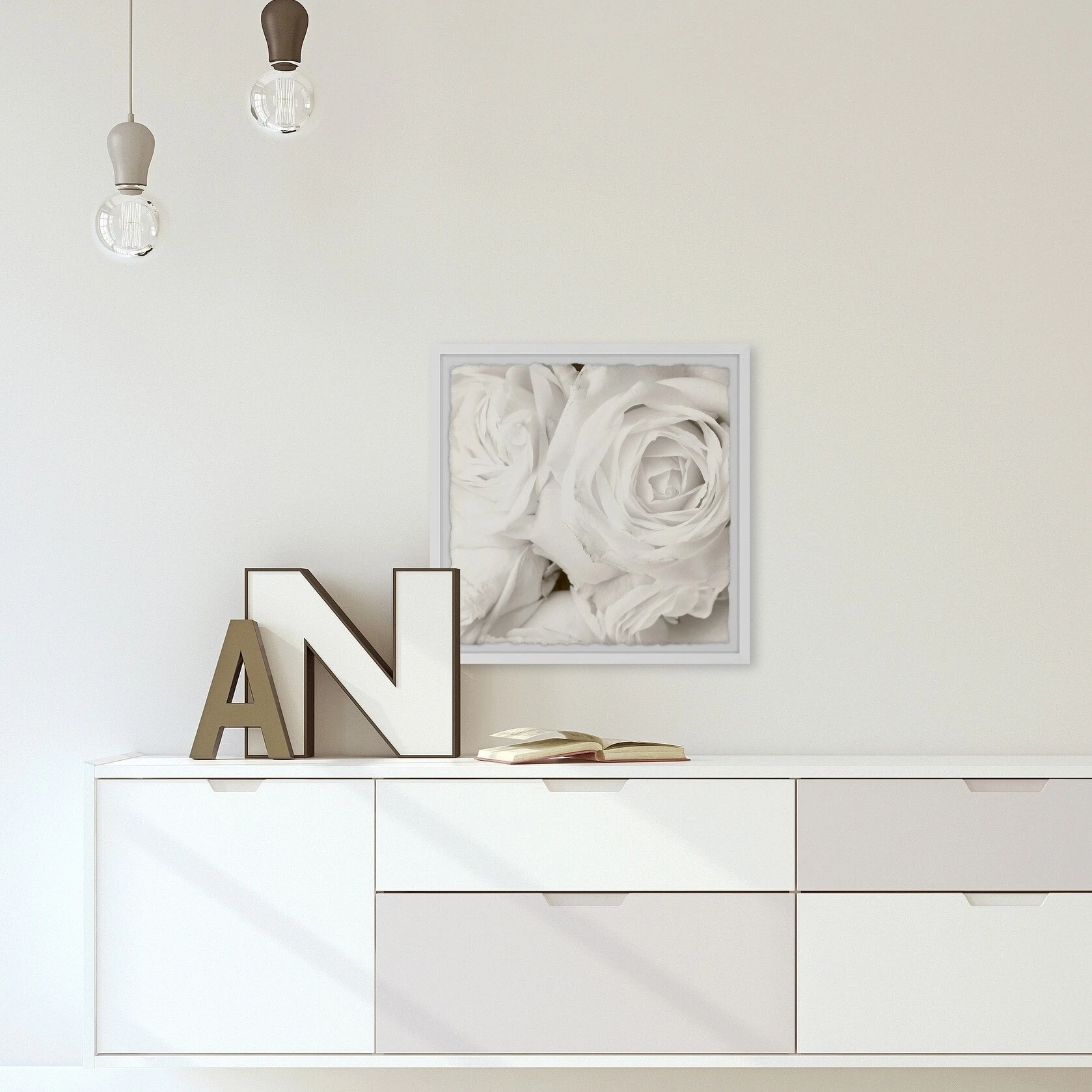 Top 10 ???? Gracewood Hollow Creamy White Roses Framed Painting Print ???? 6 Top 10 ???? Gracewood Hollow Creamy White Roses Framed Painting Print ???? - Image 4