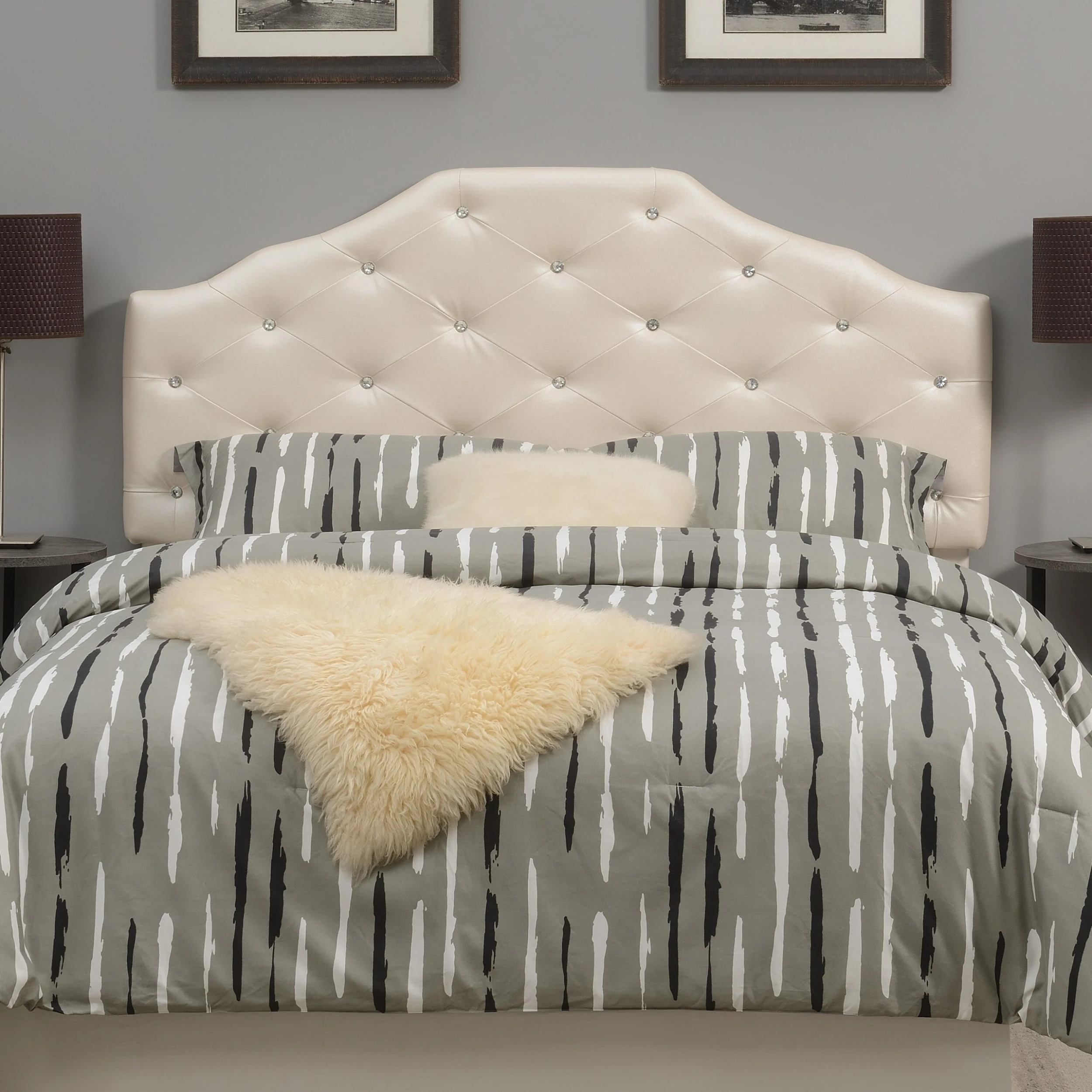 Best Sale ???? Gracewood Hollow Dayton Pearl Upholstered Queen Headboard ???? 4 Best Sale ???? Gracewood Hollow Dayton Pearl Upholstered Queen Headboard ???? - Image 2