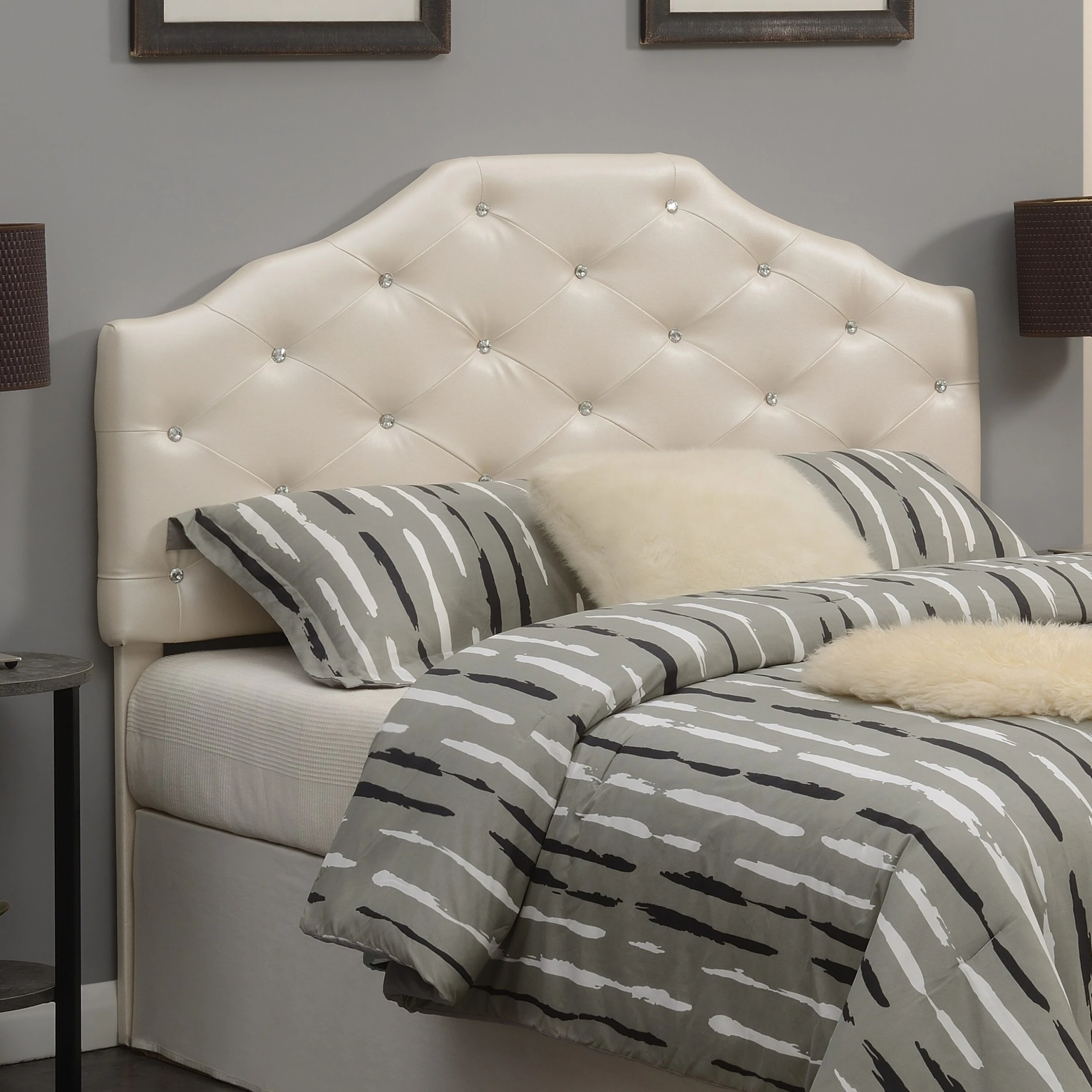Best Sale ???? Gracewood Hollow Dayton Pearl Upholstered Queen Headboard ???? 3 Best Sale ???? Gracewood Hollow Dayton Pearl Upholstered Queen Headboard ????
