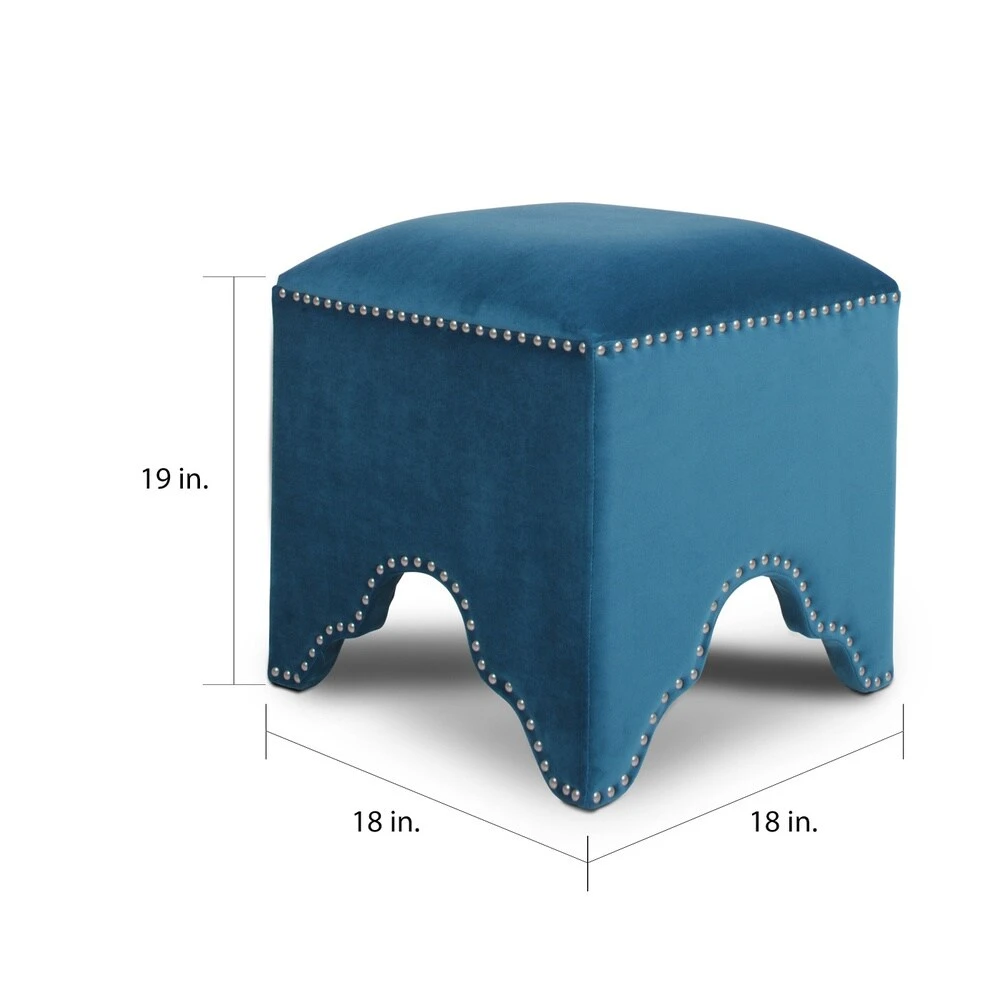 Deals ???? Gracewood Hollow Desai Art Deco Nailhead Ottoman Legion Blue ???? 10 Deals ???? Gracewood Hollow Desai Art Deco Nailhead Ottoman Legion Blue ???? - Image 8