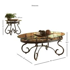Deals ???? Gracewood Hollow Fishta Antique Brass Metal/ Glass 3-piece Table Set ???? 11 Deals ???? Gracewood Hollow Fishta Antique Brass Metal/ Glass 3-piece Table Set ???? -Gracewood Hollow shop Gracewood Hollow Fishta Antique Brass Metal Glass 3 piece Table Set 3