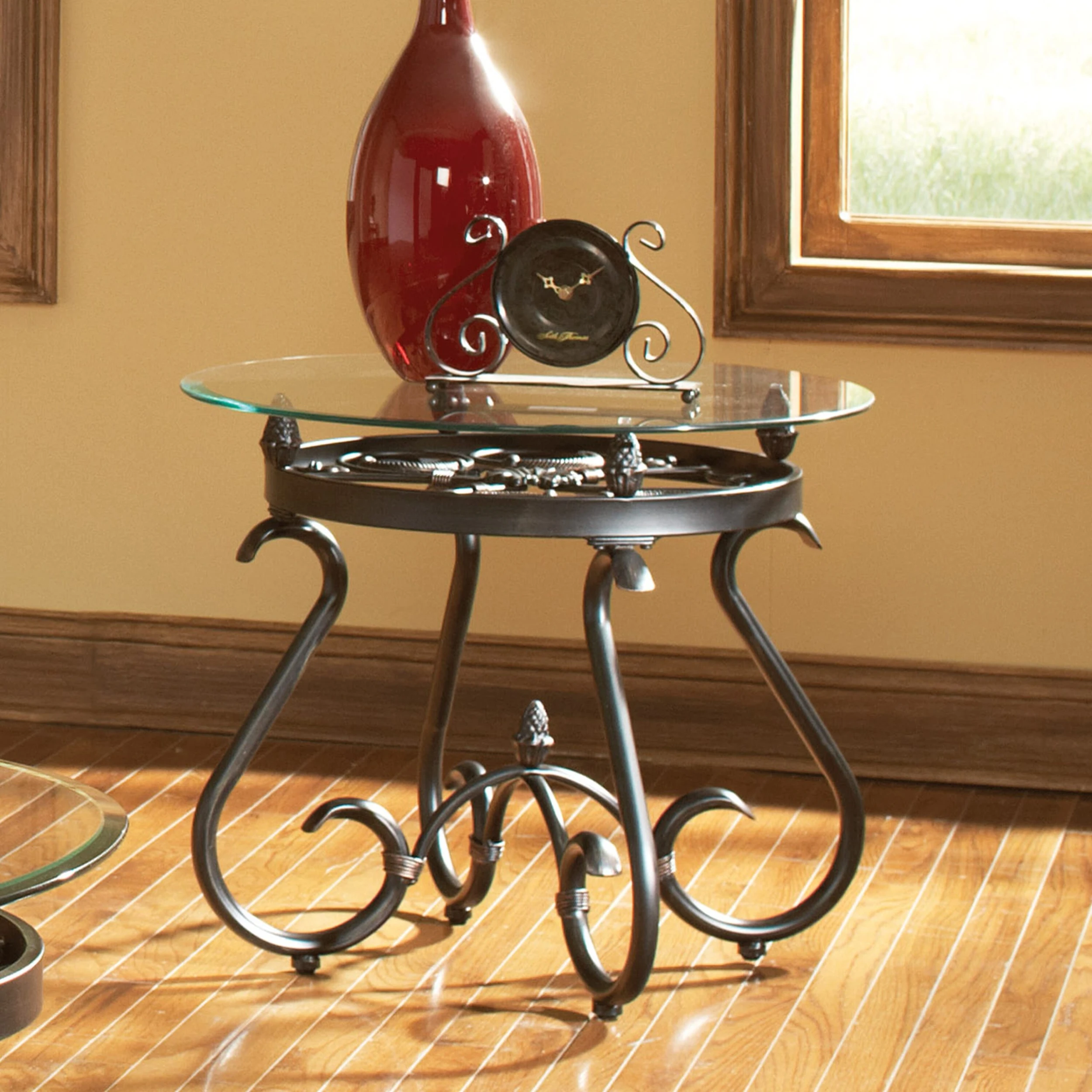 Deals ???? Gracewood Hollow Fishta Antique Brass Metal/ Glass 3-piece Table Set ???? 4 Deals ???? Gracewood Hollow Fishta Antique Brass Metal/ Glass 3-piece Table Set ???? - Image 2