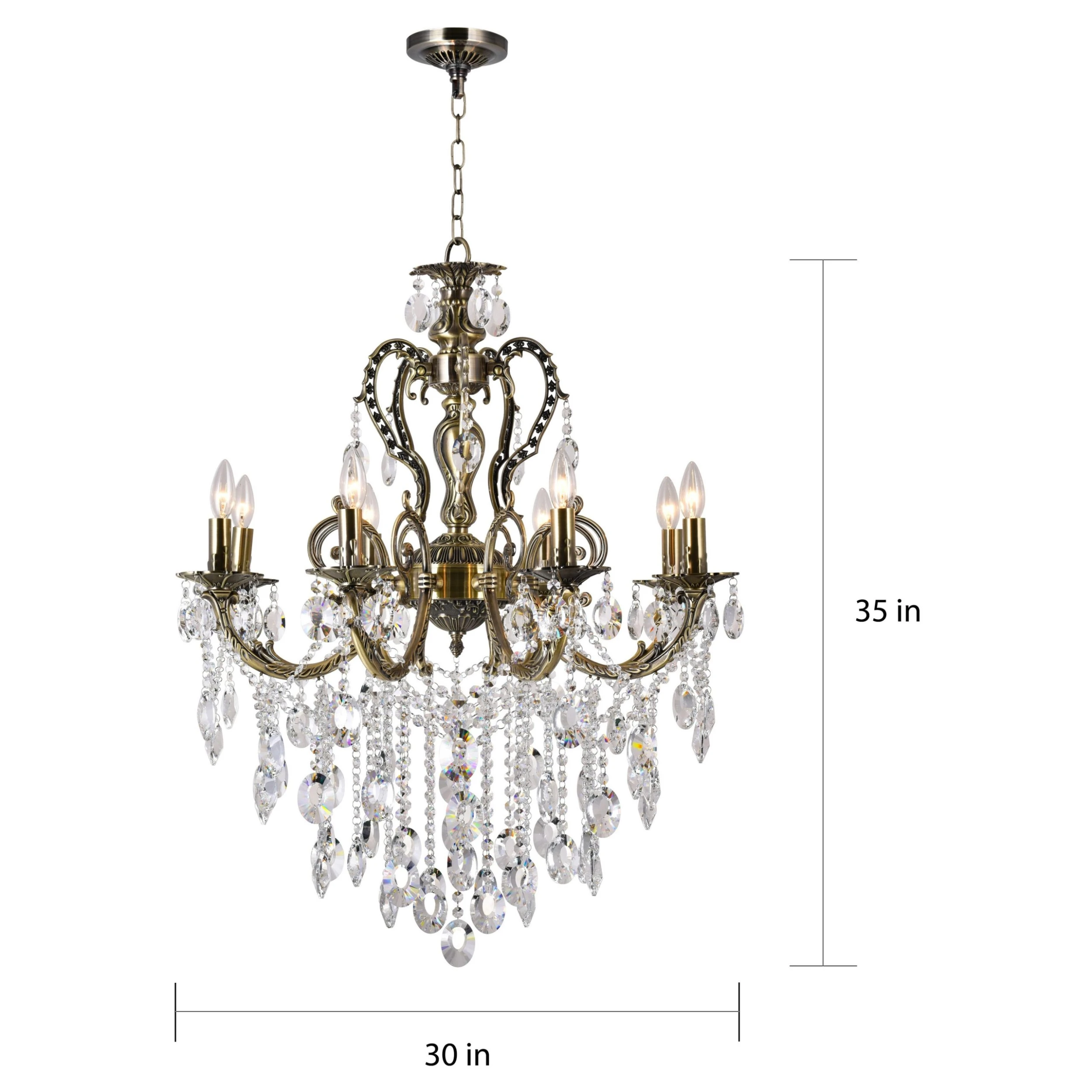 Promo ???? Gracewood Hollow Haggar 8-light Glass And Antique Brass Chandelier ???? 6 Promo ???? Gracewood Hollow Haggar 8-light Glass And Antique Brass Chandelier ???? - Image 4