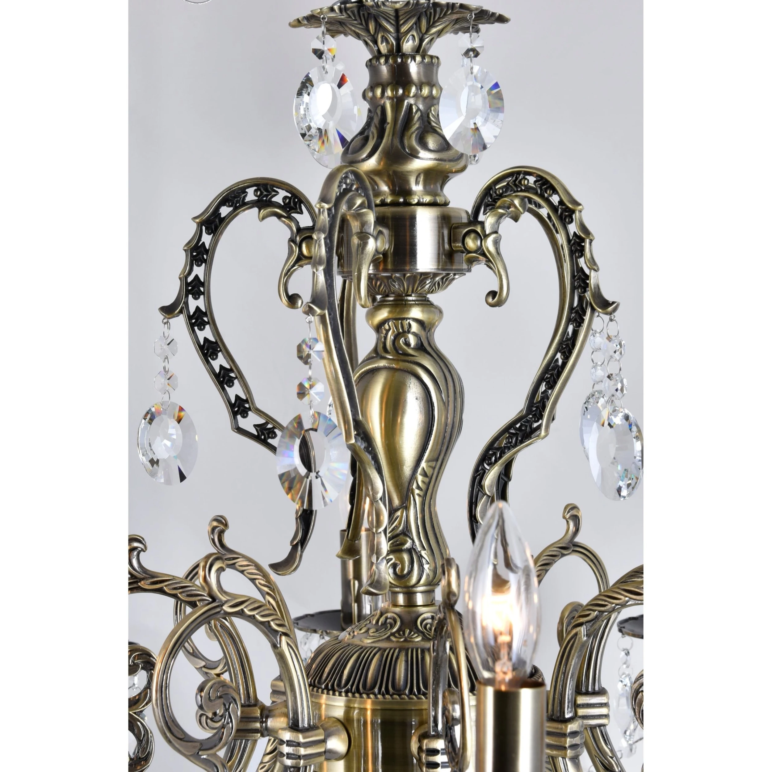 Promo ???? Gracewood Hollow Haggar 8-light Glass And Antique Brass Chandelier ???? 5 Promo ???? Gracewood Hollow Haggar 8-light Glass And Antique Brass Chandelier ???? - Image 3